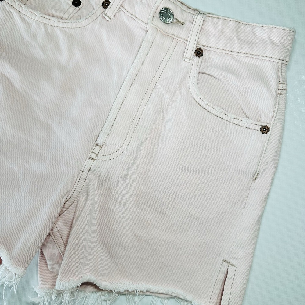 Zara Cutoff Shorts‎ Women's US 2 Blush Pink Wash Denim Distressed Grunge Boho